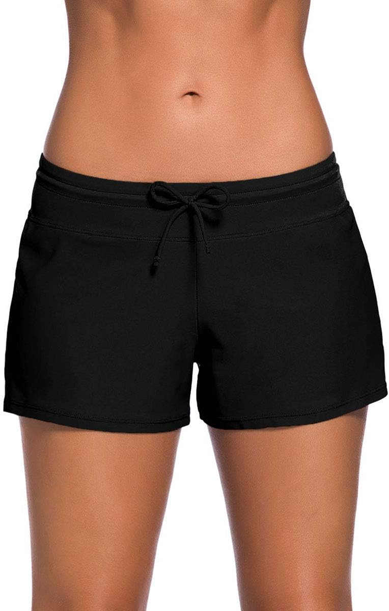 KEASUZY Plus Size Swimwear Tankini Bottom Women Summer Sports Swim Beach Board Shorts S-3XL