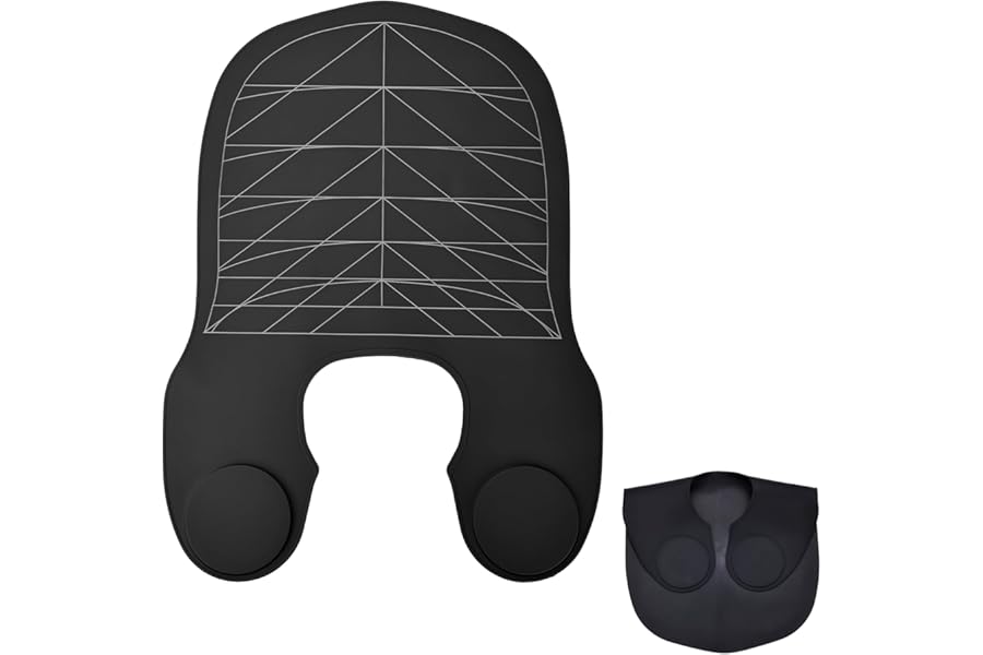 AISEELY Large Hair Cutting Collar, Hair Cutting Guide Collar Silicone Waterproof Cutting Cape for Hair Stylist, Barber Shop Hair Cutting Pad for Salon Hairdressing Hair Coloring – Black