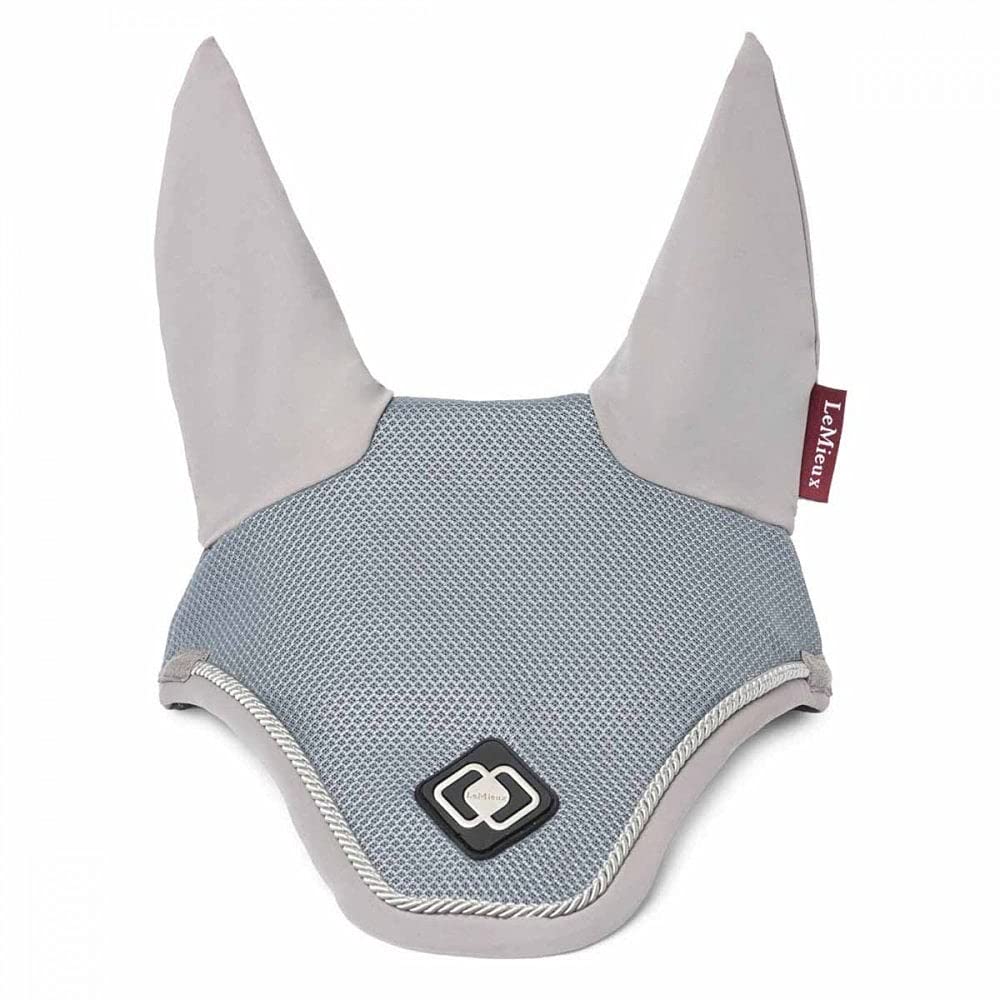 LeMieux Ultra Mesh Fly Hood in Grey with Soft Lycra Ears - Comfortable Fit Equestrian Mask - Sport Horse Wear - Large