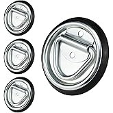 Jamiikury 4Pcs D-Ring Tie Down Anchors, 4 Inch Heavy Duty Tie Down Hooks Floor Flush Surface Mount for Trailers, Truck, Bed Bracket, Pickup Camper, 2000 lbs Capacity