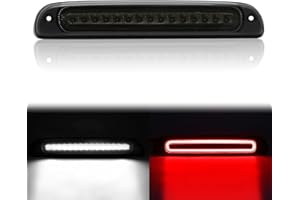 SHINEFIT 3rd Third Brake Light Compatible with 1999-2016 F250 F350 F450 F550 Super Duty High Mount Stop Brake Lights White Cargo Lamp, Smoked Lens