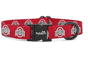 SHOPINSTAPETS Ohio State Buckeyes Collars and Leashes | Officially Licensed | Fits All Pets! (Large Collar)