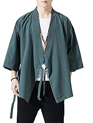 Men's Japanese Kimono Cardigan Loose Cotton Linen