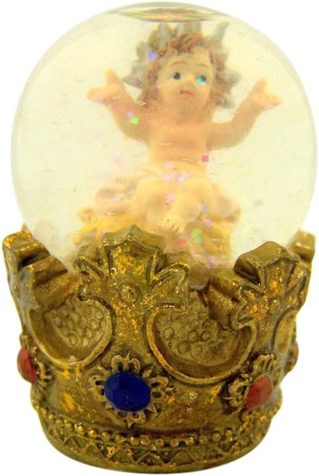 Nativity Infant Jesus on Crown Figurine Snowglobe, 3 Inch