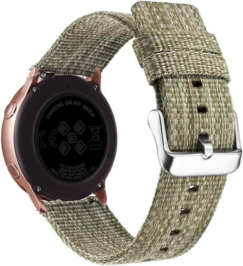 Compatible with Samsung Galaxy Watch 3 41mm band//Active band/Active 2 40mm/44mm band/Galaxy Watch 42mm Band,20mm Woven Fabric Strap Wrist Replacement Watch Band for Galaxy Active Watch Band/Galaxy Watch 3 41mm Band