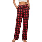 ROSA JUNIO Womens Pajama Pants with Pockets, Soft Drawstring Pajama Bottoms Women, Comfy Causal Sleep Lounge Pants