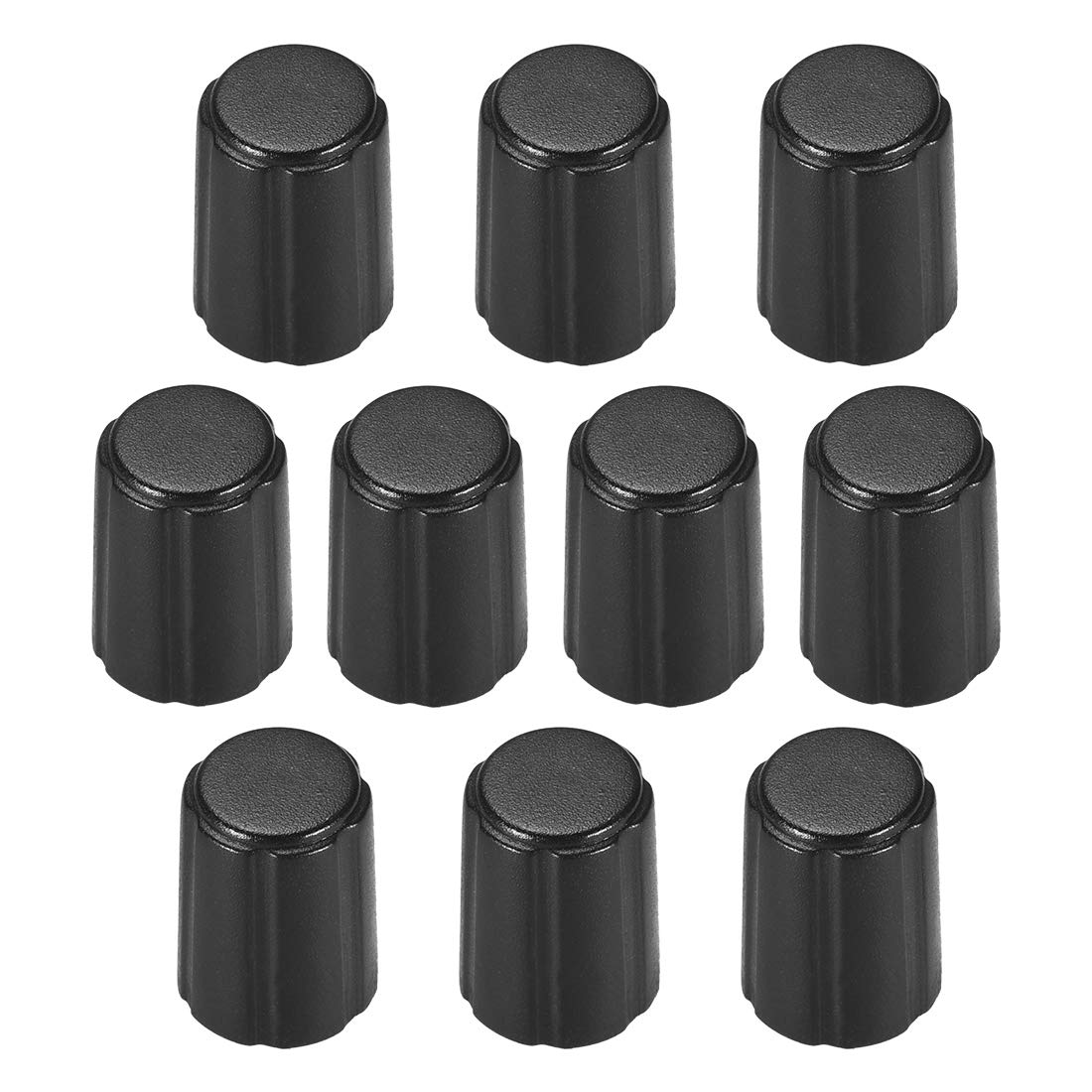 sourcing map 10pcs,4x6mm D Type Potentiometer Control Knobs for Electric Guitar Volume Tone Knobs Black