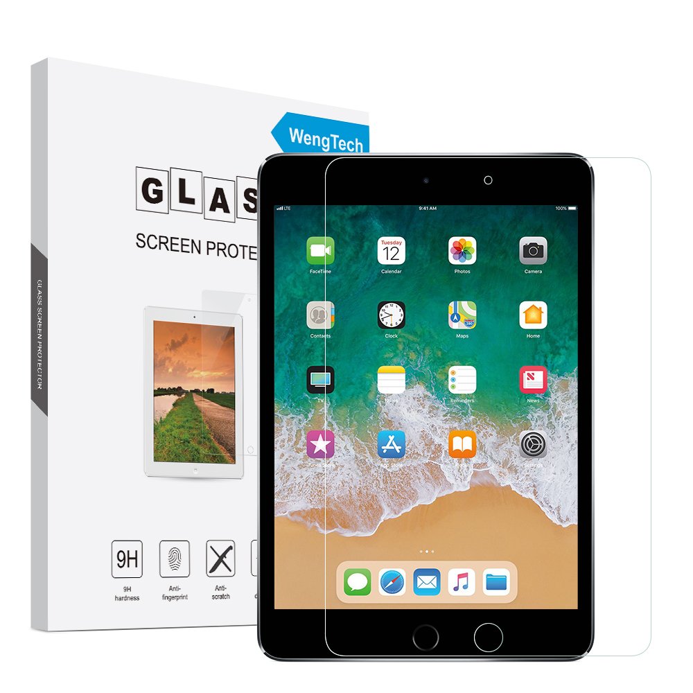 iPad Mini 4 Glass Screen Protector, WengTech 9H Hardness Scratch-Resistant Anti-Fingerprint Tempered Glass Screen Protector for iPad Mini 4