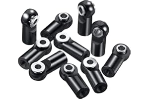 AXSPEED 10pcs Metal Tie Rod End Balls M2.5 Ball Joint Head for RC Crawler Car Upgrade Parts (Black)