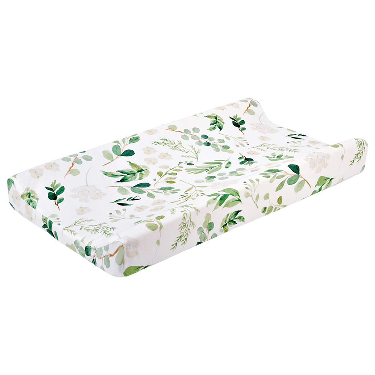 SH-RuiDu Changing Pad Cover, Super Soft Breathable Floral Changing Table Sheet Infant Changing mat Cover for Baby Boys Girls (Green Leaves)