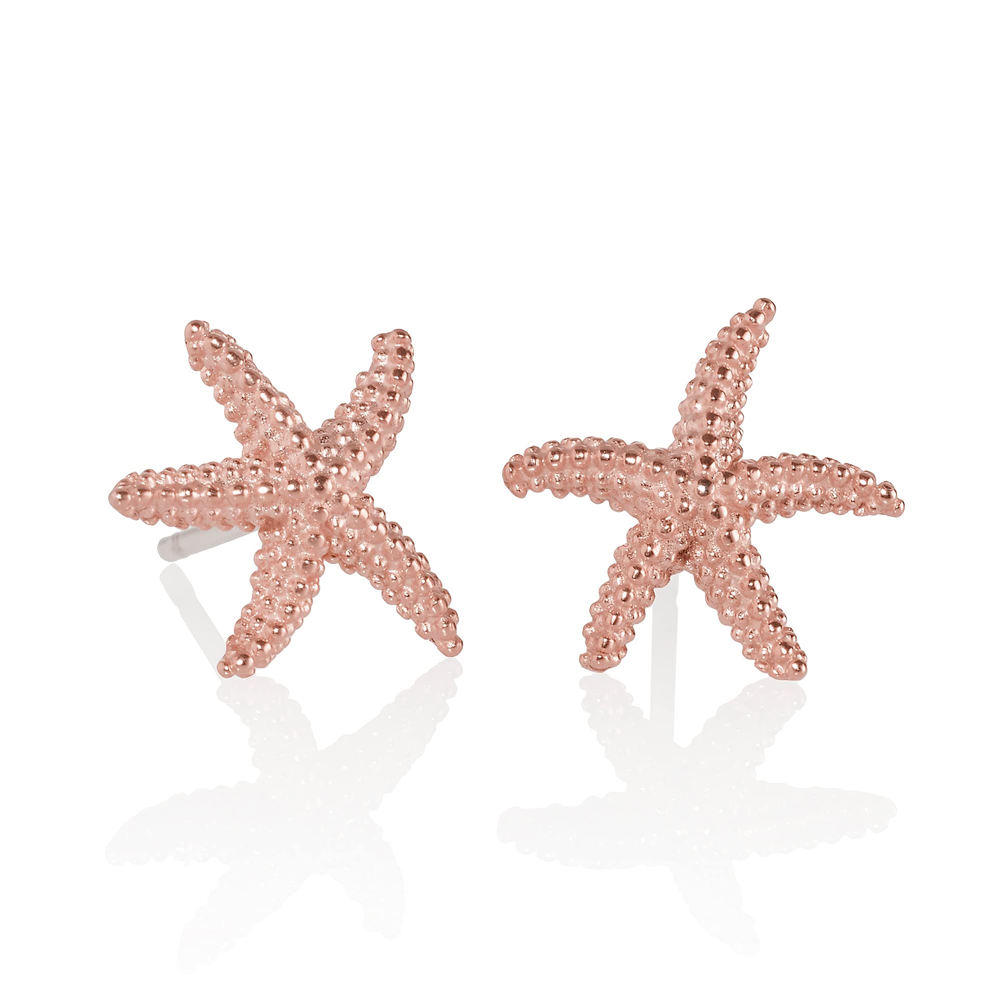 Namana Rose Gold Starfish Stud Earrings for Women, Brushed Finish Starfish Earrings for Girls and Women, Ladies Rose Gold Plated Stud Earrings, Summer Jewellery Gifts for Women.