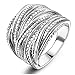 Mytys Rhodium Plating Retro Vintage Silver Interwined Design Fashion Rings