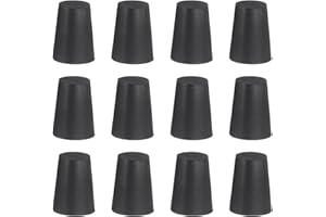 uxcell 12 Pcs Silicone Rubber Tapered Plug, 14mm to 19mm High-Temperature Solid Rubber Stoppers Silicone Plugs for Hole Plugs, Spraying, Coating, Painting Protection, Black, 25mm