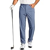 Runcati Mens Golf Pants Casual Flat-Front Stretch Work Dress Pants Lightweight Business Slacks