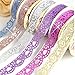 SDBING 3 Roll Washi Glitter Tape Masking DIY Scrapbooking Lace Tape Sticker