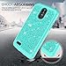 LG Stylo 3 Case,LG Stylo 3 Plus/Stylus 3 Glitter Phone Case,LeYi Hybrid Heavy Duty Protection [PC Silicone Leather + HD Screen Protector] Cute Girls Women Shockproof Case for LG LS777 TP Mint