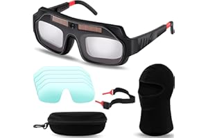 Tellegloww 1 Set Welding Glasses Solar Welding Goggles Auto Darkening Welder Glasses Mask Helmet with Replacement Lenses