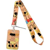 Classic Cartoon Funny Tiger Cartoon Character Lanyard with ID Holder Keychain
