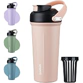 BJPKPK 25oz Insulated Protein Shaker Bottle Stainless Steel Cup with Handle | Stainless Steel Tumbler for Protein Mixes, BPA Free Metal Shaker Cup for Gym, Pre Workout, Leak Proof Insulated Bottle