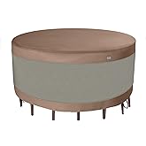 Garden Balsam Heavy Duty Waterproof Patio Furniture Covers,Fade Resistant Round Outdoor Table Covers Round 62" Dia x 28" H Beige/Grey
