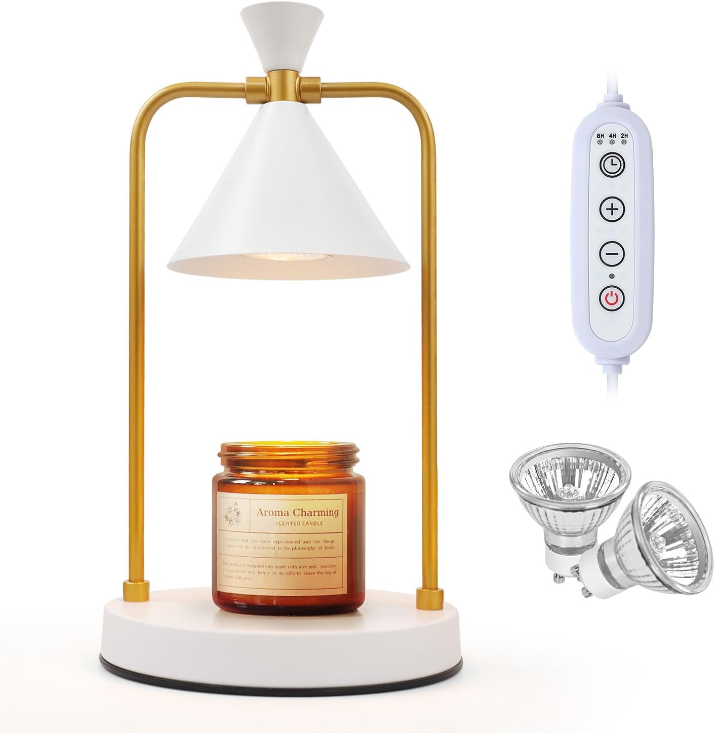 Candles & Holders - Ohenjoy Candle Warmer, Candle Warmer Lamp with Timmer 2/4/8h, Dimmable Candle Lamp Fit with All Candle, Candle Lamp Warmer with 2 Bulbs, No Flame Scented Candle Warmer Lamp for Jar Candles (White)