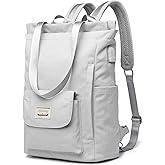 PORRASSO Women Laptop Backpack Casual Shoulder Bag with USB Charging Port Luggage Strap for 15,6 Inch Laptop Daypack Work Travel Rucksack Grey