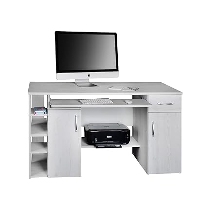 Möbeldesign Team 2000 4129 - Computertisch/Schreibtisch / PC-Tisch in Eiche-Weiß