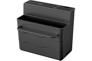 Ioensy Cutlery Holder with Drying Rack for Knives, Spoons, and Forks, Black