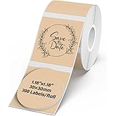 YIKIADA Brown Thermal Labels 1.18 Inch Circle Vinyl Waterproof Stickers Self-Adhesive Round Decals Compatible with M110/M220 300 PCS