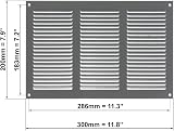 EUROPLAST 300x200mm Grey Metal Air Vent Grille Cover with Insect Mesh view 2