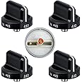 TURNEGOO Upgrade 316564511 Stove Knobs Replacements, Reinforced Stainless Steel Protection Ring, Only Compatible with Frigidaire Gas Range/Oven/Stove Knobs (5 Pieces)
