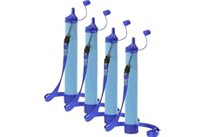 4 Pack Personal Water Filter Survival Filtration Portable Gear Water Filter Straw for Hiking,Camping,Travel,Fishing and Team 