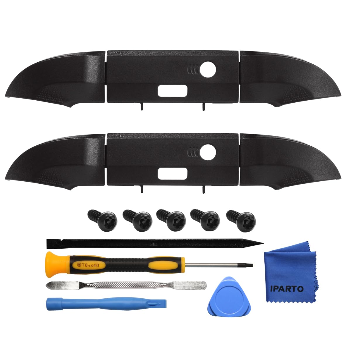 iParto 2 Pack Black Replacement RB LB Button Bumpers for Xbox Series X & S Controller Shoulder Trigger Buttons Top Middle Bracket with Tools