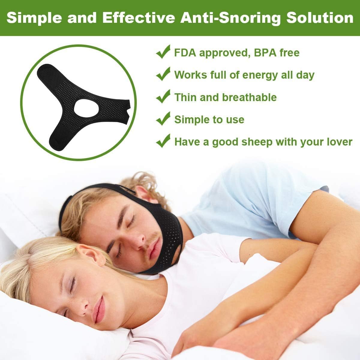 Atrilly Anti Snoring Chin Straps, Anti Snoring Devices, Stop Snoring Solution Snore Reduction Sleep Aids, Snore Stopper Relief Chin Straps for Men Women Snoring Sleeping Mouth Breather: Health & Personal Care