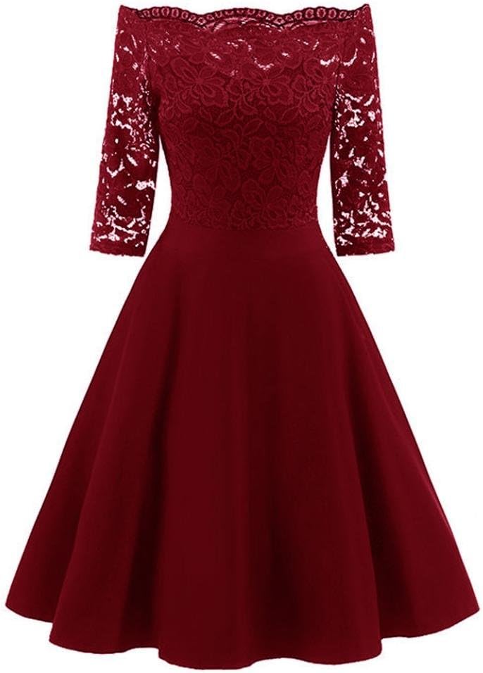 Vintage Lace Dress,Vanvler Women [ Party Swing Dress ]✿Off Shoulder Cocktail Dress