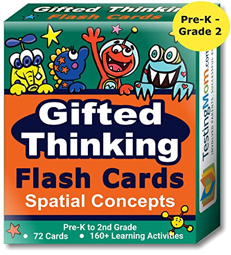 Gifted Thinking Flash Cards - Spatial Concepts for Pre-K - 2nd Grade Non-Verbal Tests - Kindergarten Educational Toy Practice for NNAT test, CogAT test, OLSAT test, NYC Gifted and Talented, WPPSI