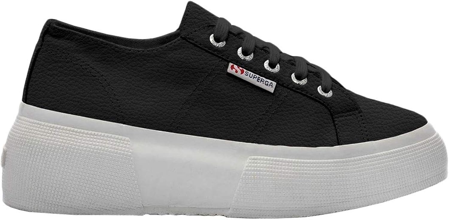 superga black leather sneakers