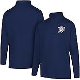 Ultra Game NBA Mens NBA Official Quarter Zip Long Sleeve Pullover T-Shirt
