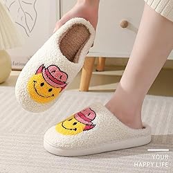 KEYUSHOP Happy Face Slippers for Kids Smile Face