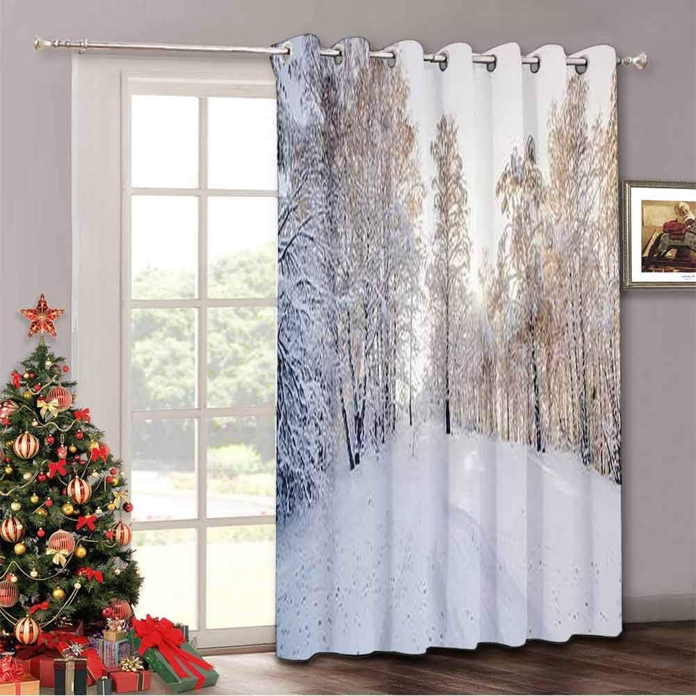 Thermal Blackout Patio Door Curtain Panel Winter Bright air White