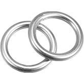 uxcell 316 Stainless Steel Round Ring Welded O-Rings 30mm(1.18") ID 6mm Thick 2pcs
