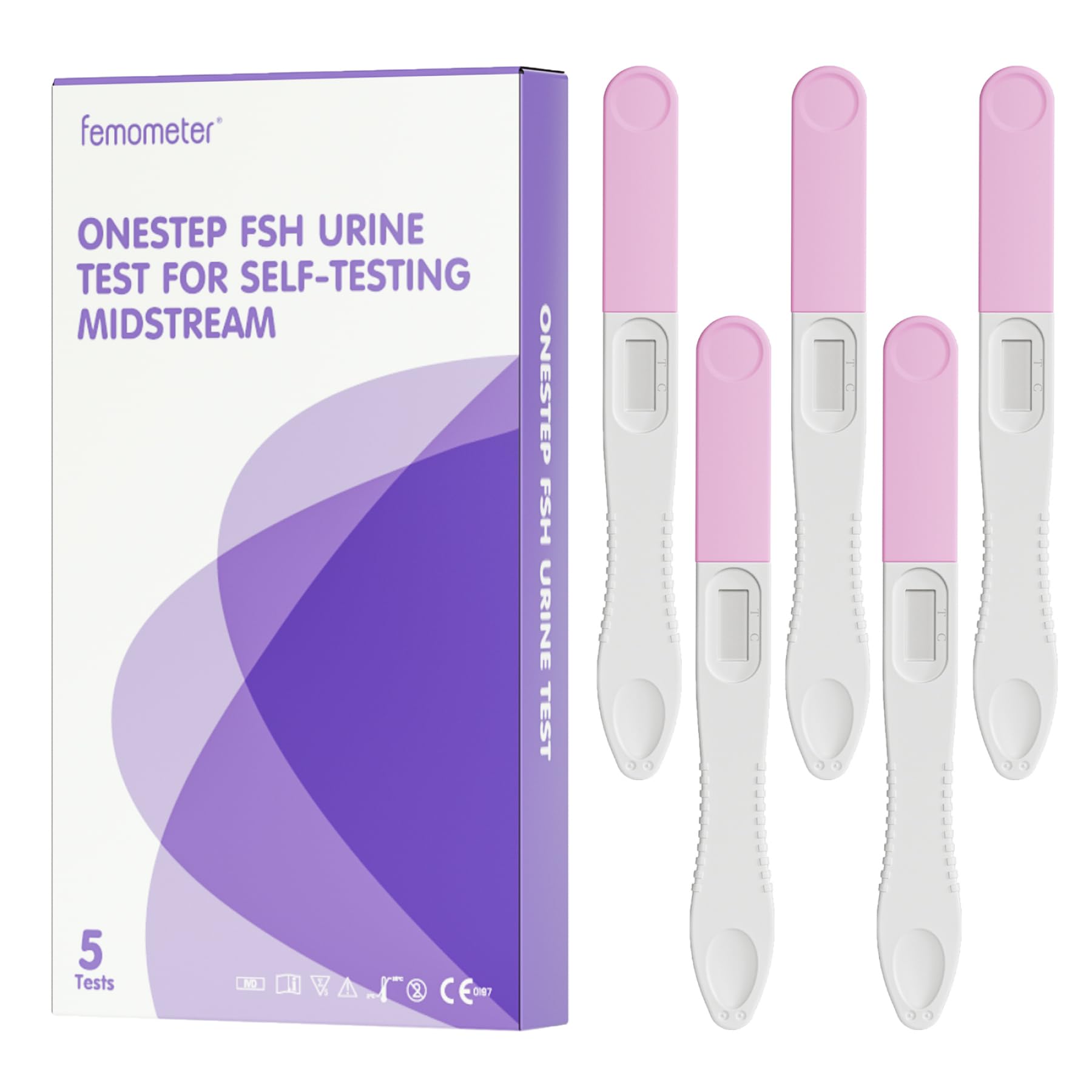 Femometer FSH Menopause Test Kit, 5 Pack Menopause Stage Indicator, Help Understand Your Ovarian Reserve, Determine Your Fertility and Detect Menopause