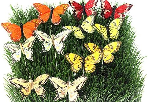 Artificial Feather Butterfly (mix monarch 4'')
