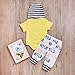 YOUNGER STAR 3Pcs Baby Boy Clothes Wild Monster Cartoon Letter Print Bodysuit Cotton Romper Pants+Hat Outfits Set