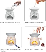 MAOUYWIEE Ceramic Wax Melt Burner Flower Pattern Aromatherapy Diffuser view 5