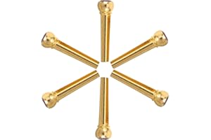 CONGARTENO 6pcs Brass Acoustic Guitar Bridge Pins for String Fixing Solid Metal Replacement Pegs for Stable