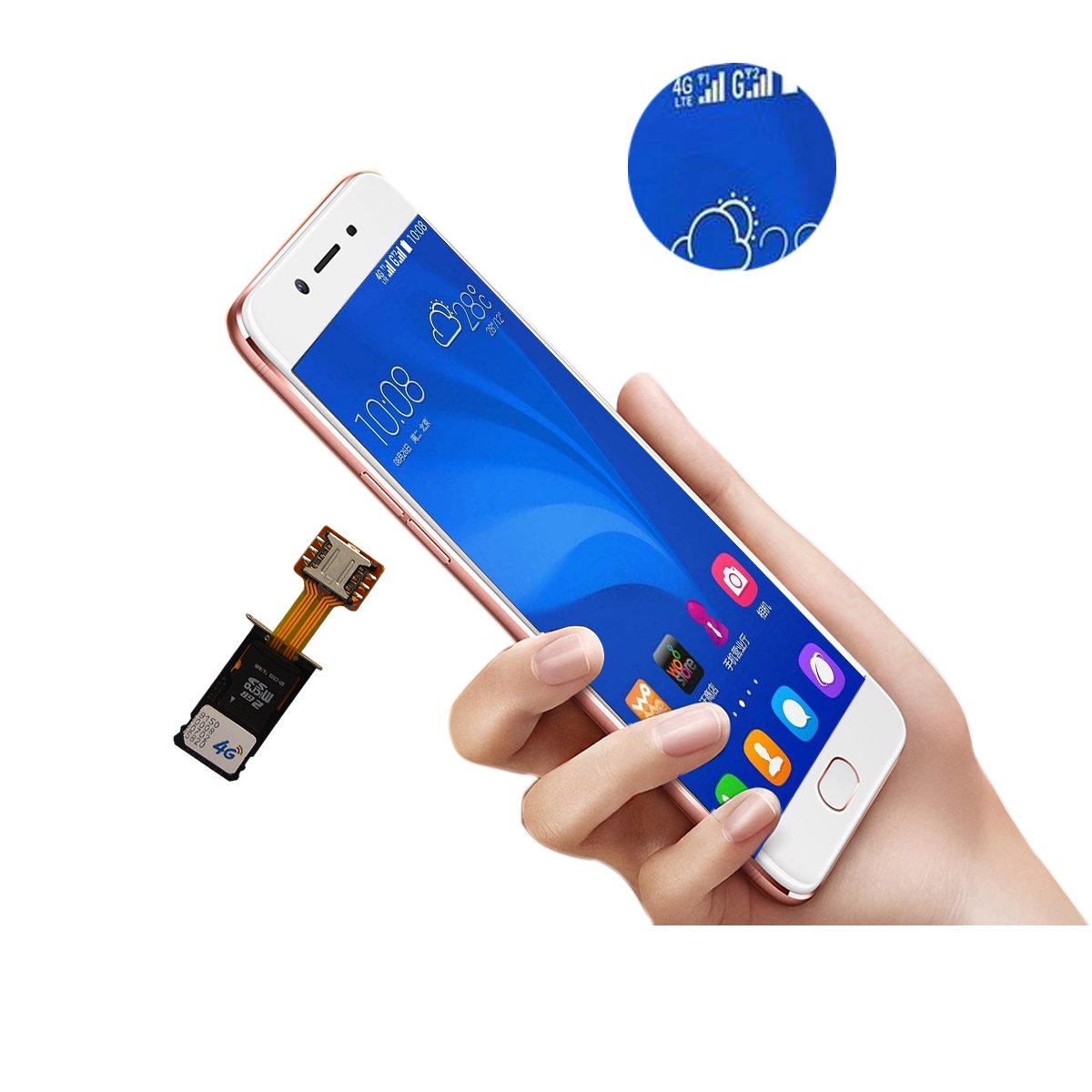 XSC Dual SIM Card Micro SD Adapter for Android Extender 2 Nano SIM