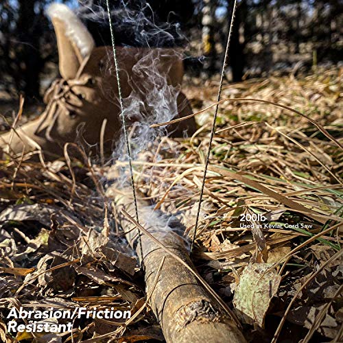 emma kites Camo Green Kevlar Braided Cord 120Ft 300Lb Abraision Flame