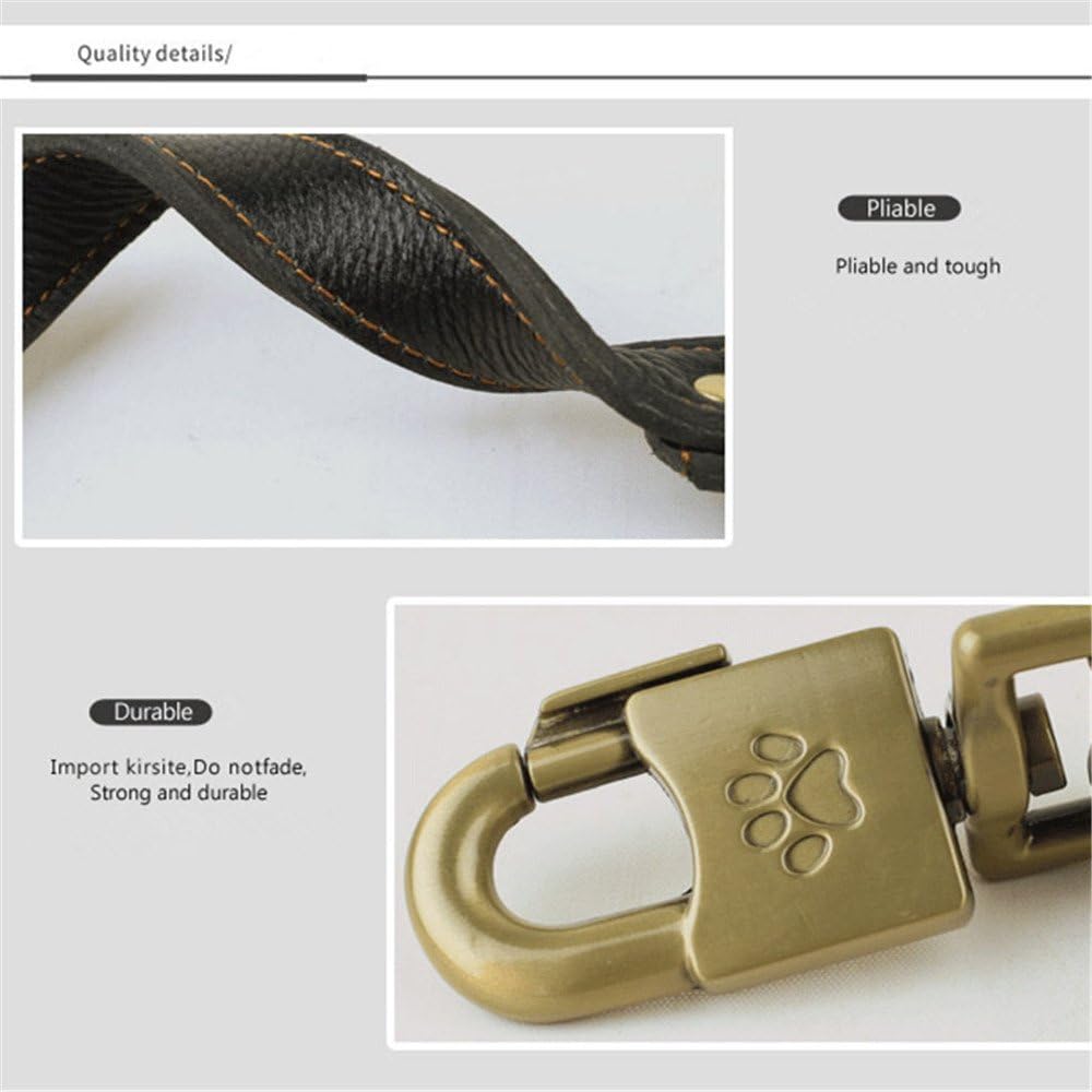 JYHY Genuine Leather Short Dog Leash - Braided Leather Dog Leash for Large Dogs Training & Walking,Black - Image 5