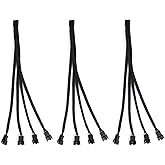 Aypzuke 3 Pack Computer PC PWM Fan Splitter Cable 1 to 4 (4 Pin+3 Pin)